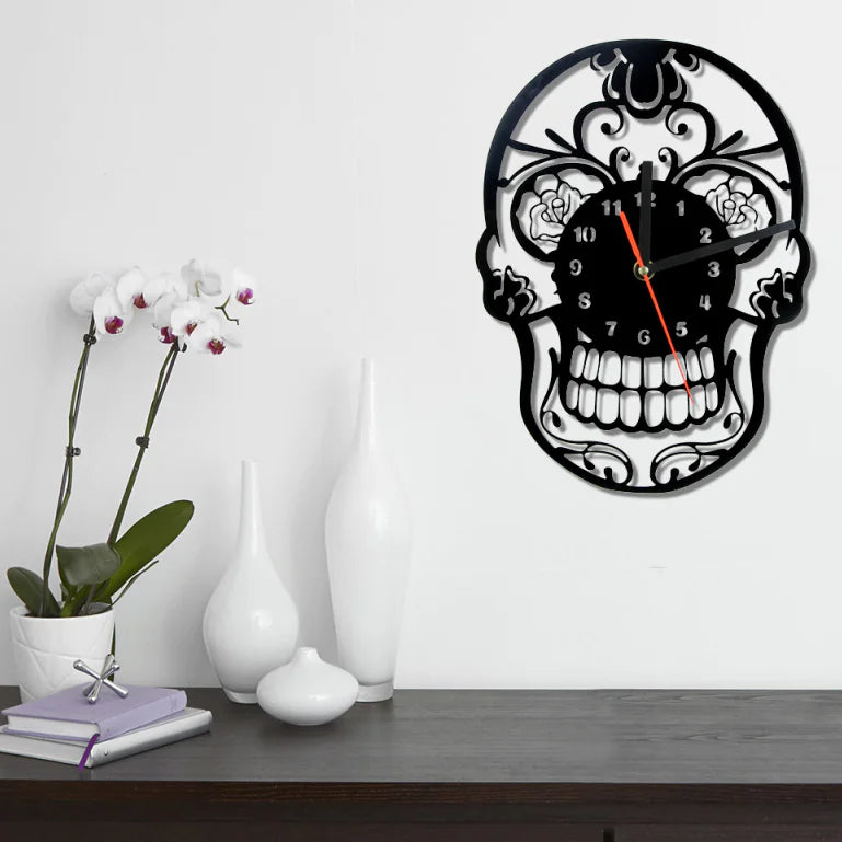 Skull Wall Clock and Skull Decor