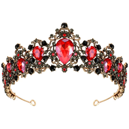 Gothic Red & Black Vampire Tiara Crown for Women – Halloween Costume