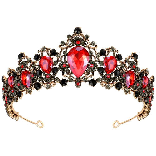 Gothic Red & Black Vampire Tiara Crown for Women – Halloween Costume