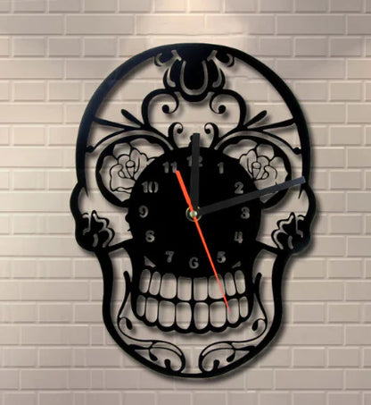 Skull Wall Clock and Skull Decor