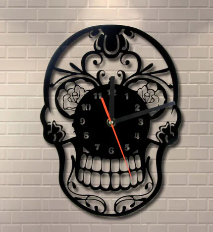 Skull Wall Clock and Skull Decor