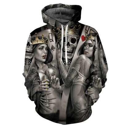 Men's 3D Skull Print Hoodie Jacket for Cross-Border Trade