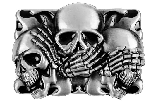 Moranse Belt Buckles Of Ghost Skeleton Pirate Skull Design Cowboy Style (Three Skull Art)