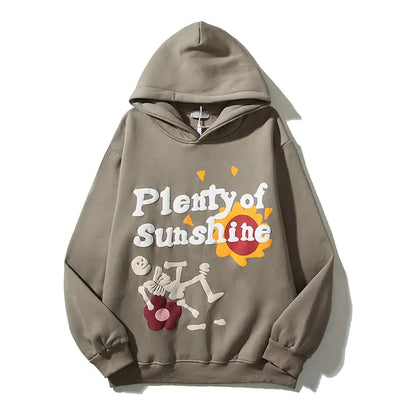 Skull Halloween Graffiti Hoodie – Cozy Fleece-Lined Sweatshirt for Men & Women in M–XXL