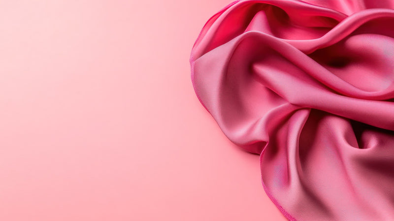 Silk twill scarf draped in warm terracotta tones