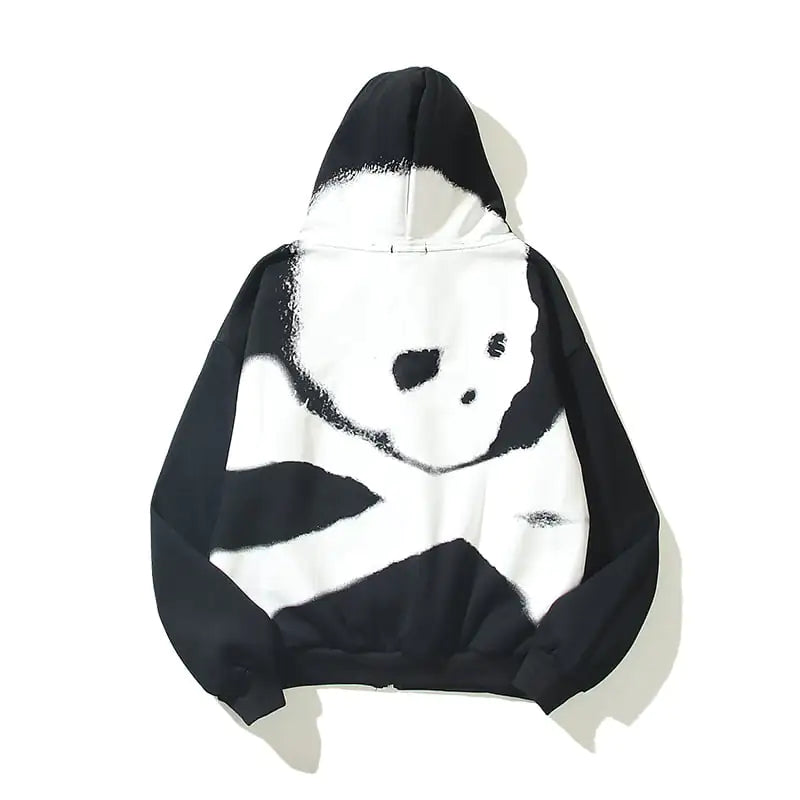 Skull Design Burgundy Zip Pullover Jacket Sweatshirt