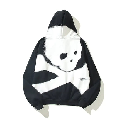 Skull Design Burgundy Zip Pullover Jacket Sweatshirt