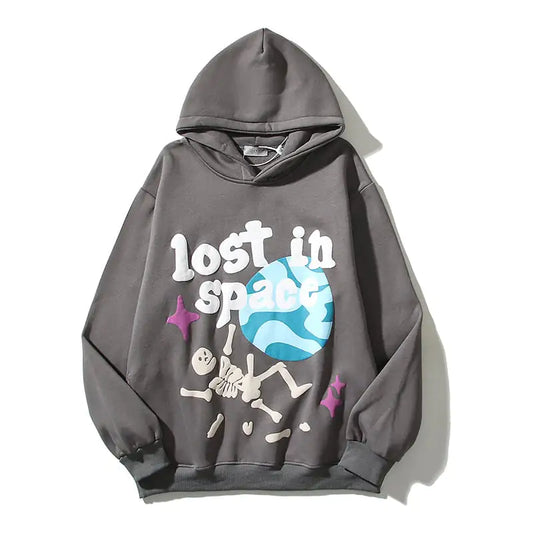 Skull Halloween Graffiti Hoodie – Cozy Fleece-Lined Sweatshirt for Men & Women in M–XXL