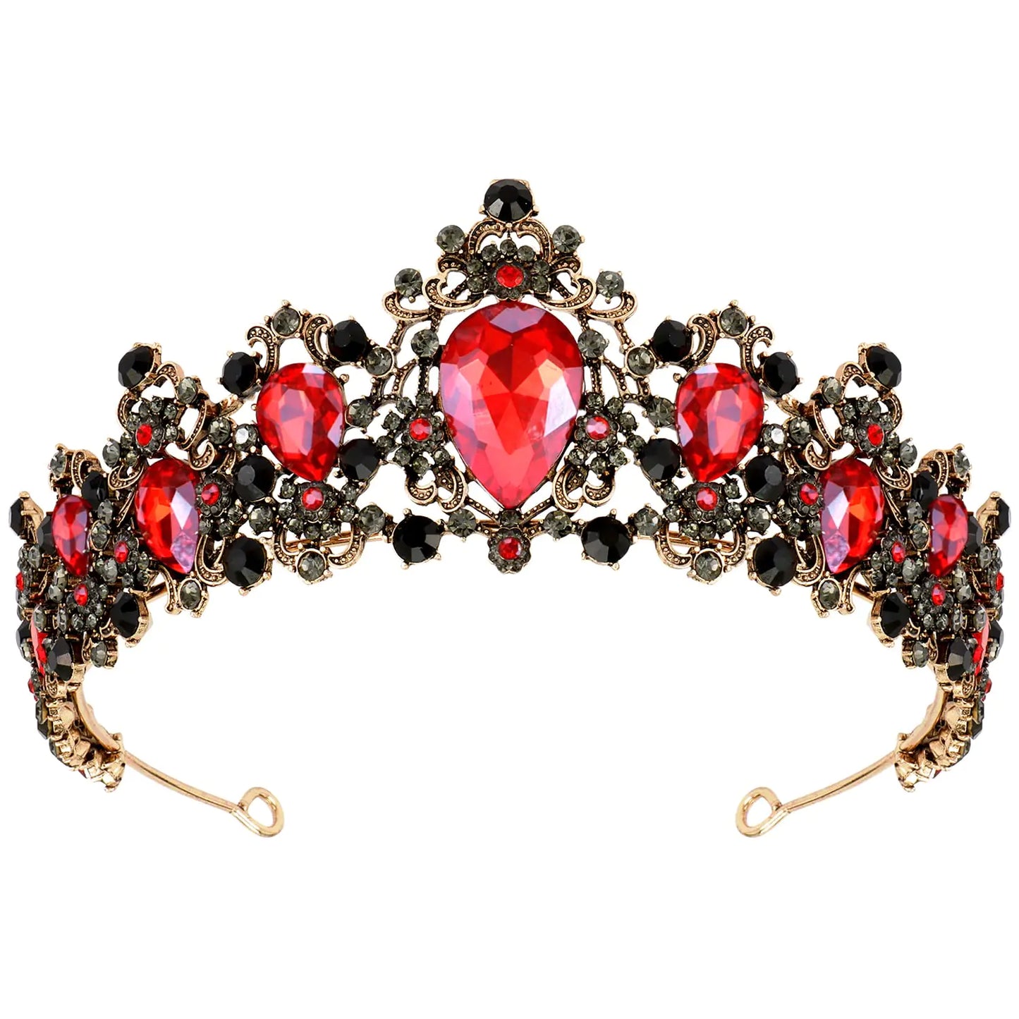 Gothic Red & Black Vampire Tiara Crown for Women – Halloween Costume